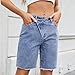 AKTCVVJ Jeans Shorts for Women Elastic Waist Loose Fit Short Pants Fashion Short Jeans Summer Denim Shorts with Pockets