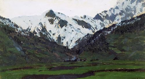 Impression tableaux peinture sur toile Alpes printemps déco chambre nordique 60x90