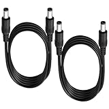 KUOQIY 2 Pezzi 1m 5.5x2.1 mm 24V 12V Cavi di Prolunga per Alimentazione DC, DC Cavo Estensione Maschio a Maschio 22AWG, per Telecamera Sicurezza CCTV, DVR, Nero