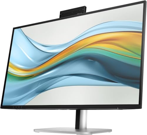 Image of HP Series 5 Pro 27 inch QHD USB-C Conferencing Monitor 527pm, 5MP Pop-up Webcam, 4x3W Speakers, VESA Mount (100mm), Displayport, HDMI & Dockztorm USB Hub, Black /Silver | 5MP Pop-up Webcam, 4x3W Speakers, VESA Mount (100mm), Displayport, HDMI & Dockztorm USB Hub, Black /Silver