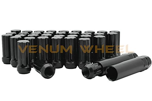 Venum Wheel Accessories 24 Pc 2003-2014 Ford F-150 (Raptor) Expedition Navigator 6X135Mm 14X2.0 Black Duplex Spline Lug Nuts + Keys For Small Diameter Hole Wheels #TOP5
