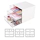 Umtiti Schreibtisch-Aufbewahrung, Make-up-Aufbewahrungsbox mit 4 Schubladen, Kunststoff, Bürobedarf, Schreibtisch-Organizer für Büro, Schule, Zuhause und Badezimmer (Weiß）