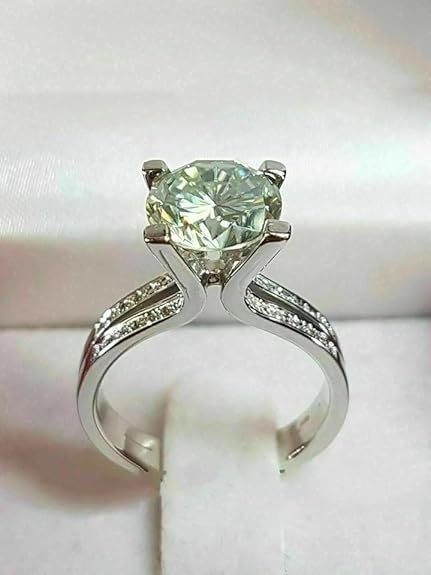 Chandni Enterprise! 4.00 Carat Round Cut Lab Created Diamond Solitaire Engagement Ring, 14K White Gold Finish2