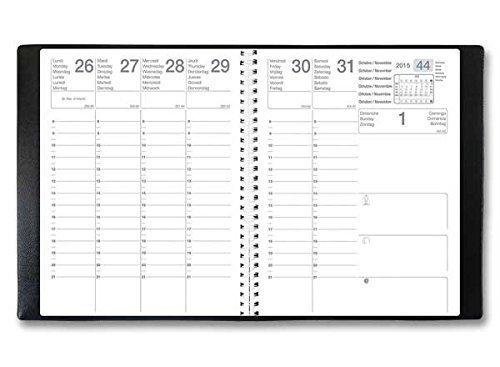 Exdi agenda semainier Mercure S 21x27cm spirale noir Janvier à décembre 2023 - 1 semaine sur 2 pages