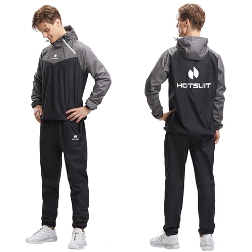 HOTSUIT Sauna Suit/Sauna Jacket Men Jacket Pants Gym Workout Sweat Suit/Sauna Jacket Tracksuit