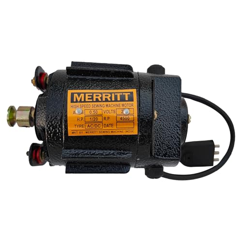 Image of Merritt sewing machine motor with Pedal regulator | 6500 RPM | AC Copper Winding | Cast Iron | Domestic sewing machine USHA, Merritt, Singer | Heavy Duty | Heat resistance.
