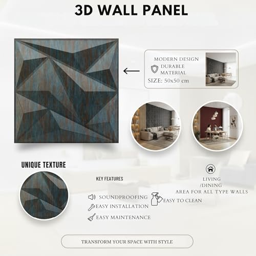 Image of Kayra Decor PVC for Wall Decor - Alps Design Rustic Wood Color 19.7 inch x 19.7 inch (Pack of 40) - Covers 107.80 Sq. Ft.
