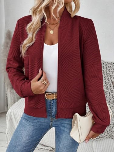 Chic Burgundy Casual Knit Jacket: Your Go-To for Fall and Winter Adventures! - Image 3