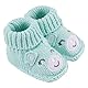 LACOFIA 2 Paare Neugeborene Gestrickt Babyschuhe Weiche Baby Jungen Mädchen Stiefeletten 0-3 Monate Grüner Fuchs+Weiße Katze