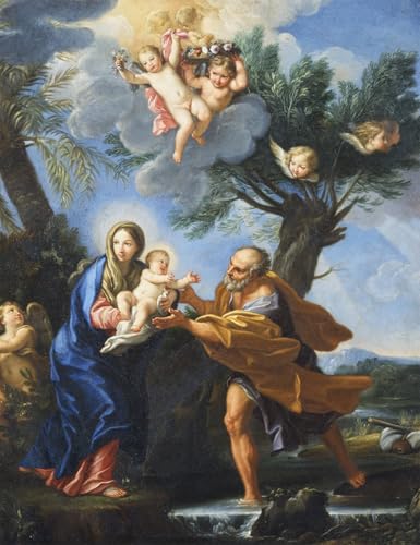 Poster Fuite en Egypte Carlo Maratta décoration murale vintage tableau art chambre 60x90