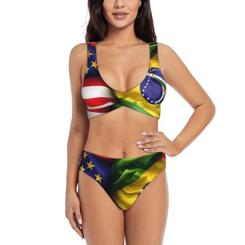 Maillot de bain deux pièces femme bikini imprimé plage piscine vacances séchage rapide