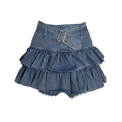 Denim Mini Skirt Women Cute Punk Harajuku Tutu Korean