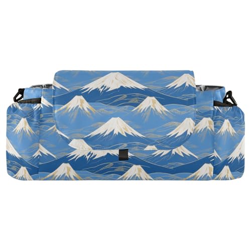 Blue and White Japanese Mount Fuji stroller diaper organizer stroller caddy with cup holder milk bottle accesorios para bebes accesorios para coche de