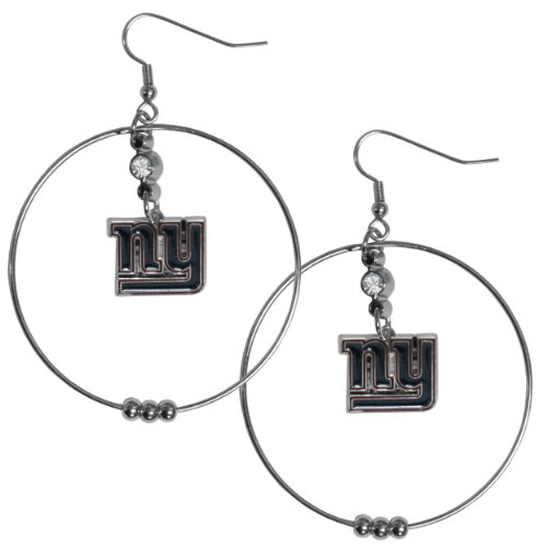 NFL Siskiyou Sports Womens New York Giants 2 Inch Hoop Earrings One Size Team Color
