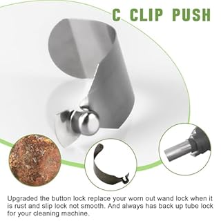 Wand Button Lock Replacement for Rainbow Vacuum Cleaner C-Clip,E2 Vacuum Wands Stainless Steel Wand Push Release Latch Lock R12587B(4PCS)