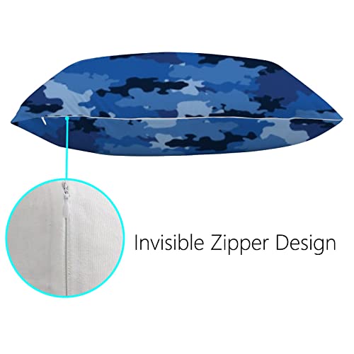 Xollar 2 Pack Pillowcases King Size 20” X 36”, Fashionable Camouflage Soft Decorative Bed Pillow Sham Rectangle Cushion Cover For Sofa Couch Zipper Closure #TOP2