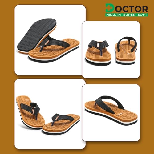 Image of DOCTOR HEALTH SUPER SOFT Men's Acupressure Slippers | Flip-Flops | Men's & Boy's Slippers | Comfortable & Lightweight | Soft Foot Massager | All Day Wear Acupressure Slipper