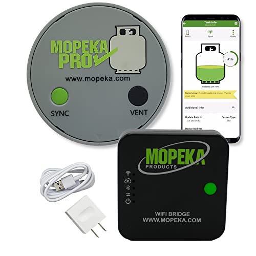 Mopeka Pro Check Bundle - 1 Pro Check Sensor And 1 Wifi Bridge/Gateway - Wireless Propane Gauge For Your Rv, Bbq Grill, And Patio Heater Lpg Tanks - Monitor Propane Levels With The Free Tank Check App #TOP4