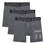Tommy John Men’s Underwear, 360 Sport Trunks with Contour Pouch, Mid-Length 6' Inseam, Moisture Wicking Underwear, Soft Breathable Stretch Waistband Boxer Briefs Mesh Quick Dry (Turbulence, Medium)