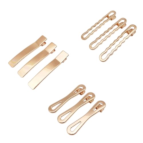 30 Pezzi Piccole Clip a Becco D'anatra, Fermagli per Capelli capello Coccodrillo, Fermagli Piatti in Metallo, Antiscivolo, Fermagli in Coccodrillo Dorato