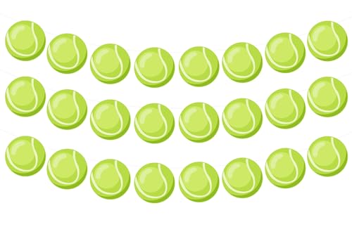 Sursurprise Lot de 3 bannières de tennis pour anniversaire, fête prénatale, remise de diplôme, fournitures de fête sur le thème du sport