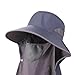 Vaveren Fishing Hat Outdoor Sun Protection Hat with Neck Flap for Men Women with Face Cover Wide Brim Bucket Hats for Cycling, Navy