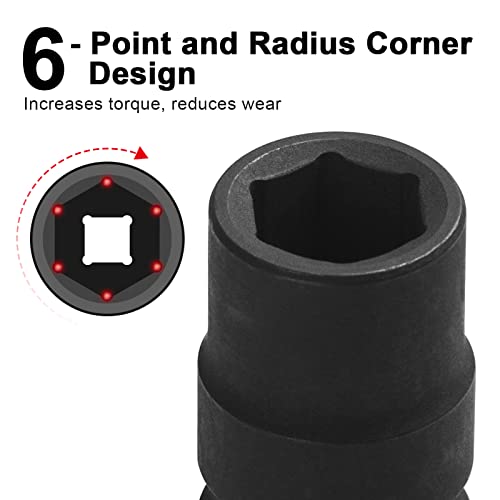 Image of Jetech 14mm Impact Socket Single - 1 /2 inch Drive, 6-Point, Heat Treated Chrome Molybdenum Steel (Cr-Mo), Metric Standard Depth for High-Torque Impact Wrench