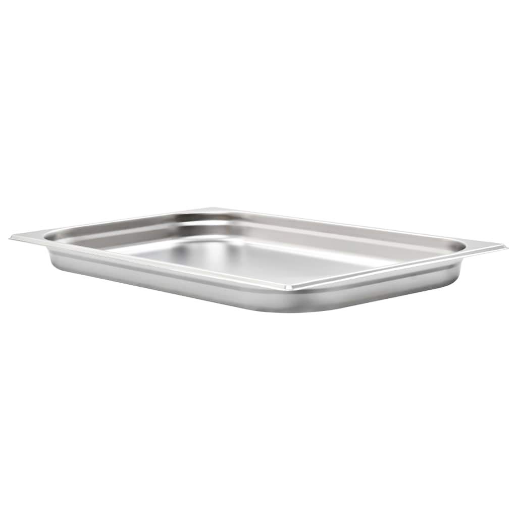 vidaXL Gastronorm GN 1/1 40 mm in acciaio inox antiruggine facile da pulire, lavabile in lavastoviglie, contenitore per alimenti da cucina vassoio per servire snack