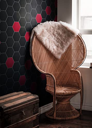 Avant Decor | Stone Composite Hexagon Solid Color | Peel And Stick Kitchen Backsplash Tiles | Stick On Wall Tiles | Easy Diy Installation | 6” X 6.9” | Single Tile #TOP5