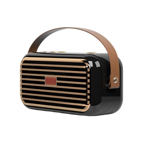 Altavoz Inalámbrico Vintage,Altavoz Compacto Para Al Aire Libre - Reproductor De Audio Portátil Con Bass Para Viaje Deportivo Y Música En Casa