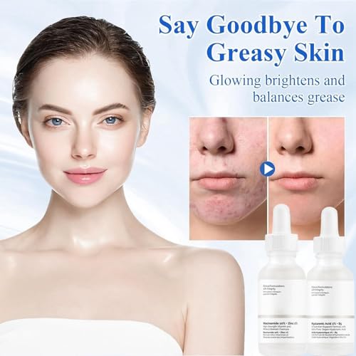 Niacinamide 10%+Zinc 1%,Hyaluronic Acid 2% + B5,Niacinamide Serum for Anti Aging,Face Moisturizer Set,Hyalu B5 Serum,Hyaluronic Acid Serum,Facial Serum to Control Excess Oil&Tackles Blemishes (2PCS) Niacinamide 10%+Zinc 1%,Hyaluronic Acid 2% + B5,Niacinamide Serum for Anti Aging,Face Moisturizer Set,Hyalu B5 Serum,Hyaluronic Acid Serum,Facial Serum to Control Excess Oil&Tackles Blemishes (2PCS)