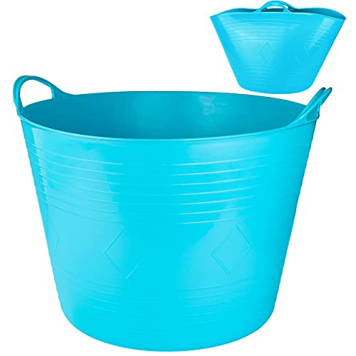 alles-meine.de GmbH Flexi & flexibel Modell + Farbwahl XXL großer - biegbarer - Aufbewahrungsbehälter mit Henkel - blau - neon Farben - Gummieimer - z.B. Garteneimer/Eimer ..