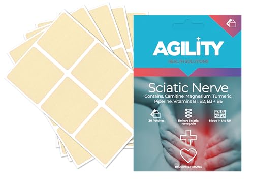 Agility Health Sciaticure Sciatic Nerve Dermal Patches – Helps with Sciatica Pain Relief & Back Pain Relief – Enriched with Vitamins | 30 Patches