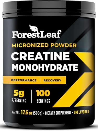 ForestLeaf Micronized Creatine Monohydrate Powder - Maximize Muscle Growth & Strength - Unflavored...