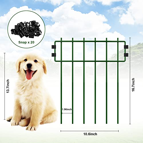 20 Pack Animal Barrier Fences, No Dig Fence Decorative Fence Rustproof Metal Wire Garden Fence Border For Dog Rabbits Ground Stakes Defence Yard Landscape Patio T Shape 17 Inch(H) X 30Ft(L) #TOP2