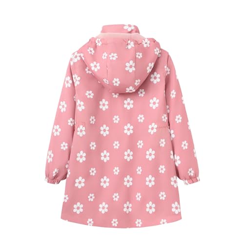 Kids Girl's Winter Coat Jacket Hooded Kids Toddler Flower Print Parka Outwear Warm Hooded Jacket Snow (Pink, 5-6 Years)2
