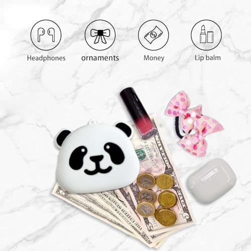 Silicone Mini Coin Purse, Cartoon Animal Coin Purse with Wrist Strap,Little Girl Cartoon Wallet, for Coins, Keys4