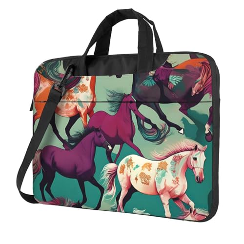 Sac pour ordinateur portable à imprimés chevaux avec bandoulière amovible