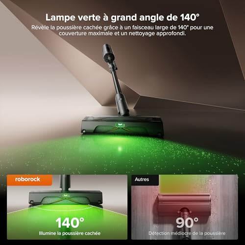 roborock H60 Hub Ultra Aspirateur Balai sans Fil avec Station Auto-Vide, 210 AW, 90 Min, Brosse Anti-Enmêlement, 140° Lumière Verte, Affichage LED, Accessoires Tous Sols, Poils Animaux et Tapis