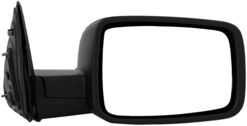 For Dodge Ram 1500 2009 2010 Door Mirror Driver And Passenger Side | Pair | Manual Adjust | Non-Heated | Manual Folding | Textured Black | Replacement For CH1320308, CH1321308 | 55372069AH, 55372068AI