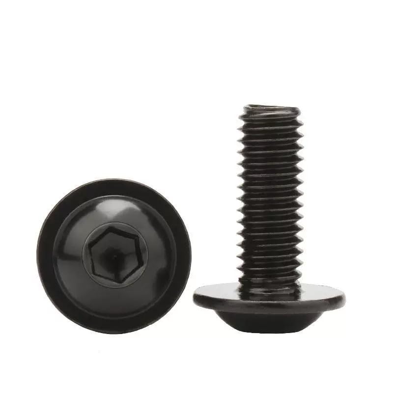 Tornillo de cabeza hexagonal de acero inoxidable ss304 negro con collar m2-m10 (100,M6 x 1,0 x 12 mm)