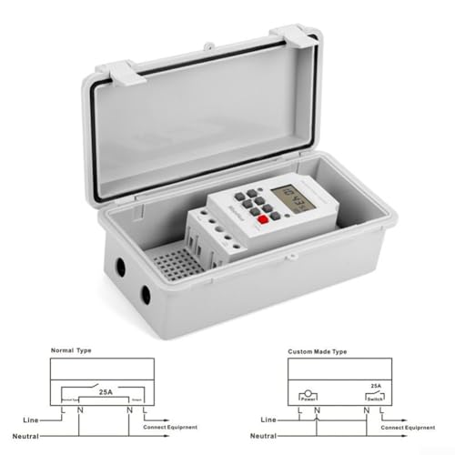 Minuteur numerique 230V CA pour éclairage de jardin et programmation de pompe IP65