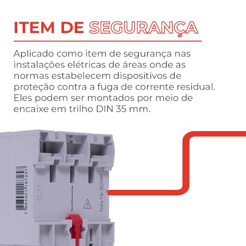 Steck, Interruptor Diferencial IDR, 4 Polos, Corrente 63A, 30mA