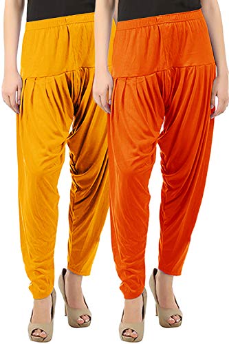 Image of Buy That Trendz Womens Patiala Pants Combo Pack of 2 Viscose Dhoti Patiyala Salwar Harem Bottoms Pants