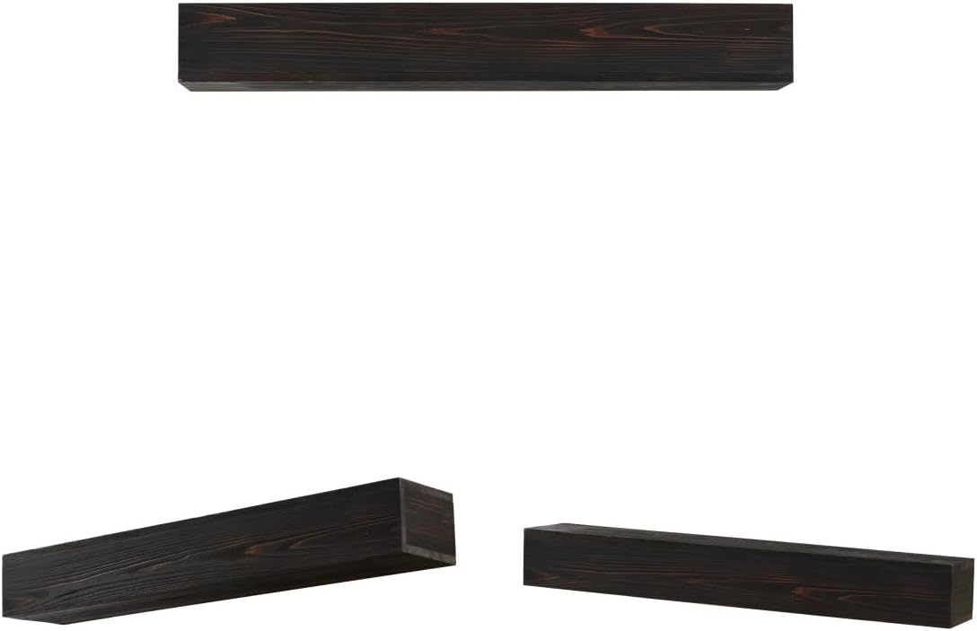 72" Fireplace Mantel Shelf, Rustic Wood Mantles for Over Fireplace, Wall Mounted Floating Mantel Shelves, Floating Fireplace Mantel Farmhouse Shelf for Living Room Decor