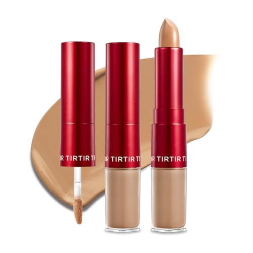 Image of TIRTIR Glide&Hide Blurring Concealer - Creamy texture, Conceals dark circles and wrinkles, Dual formula (liquid tip & balm stick), Long-lasting wear, Korean Makeup, #7.3N, 0.28 Oz