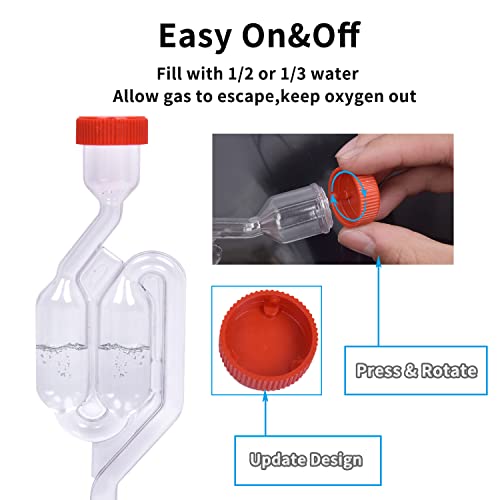 Zazolyne 5Pack Fermentation Airlock,Twin Bubble Fermenting Improved