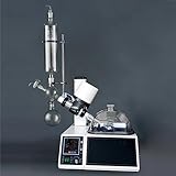 LAZRU Labor-Rotationsverdampfer, 2-Liter-Verdampfungsgerät 0–150 U/min, Mit Automatischem Hubmotor, Digitalem Heizbad, Kondensator, Kompletter Satz Glaswaren-Kits Und Umwälzwasser-Vakuumpumpe