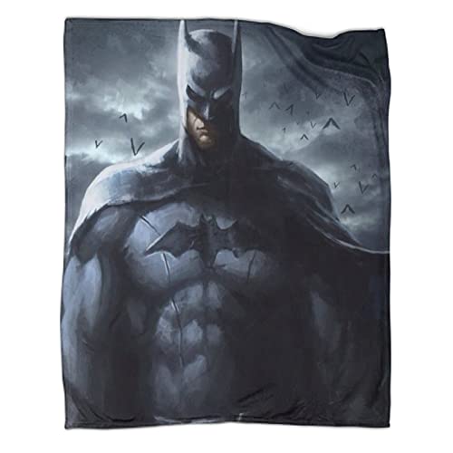 Batman Couverture Polaire en Microfibre, 3D Impression Douce Moelleuse Flanelle Couverture De Lit Plaid Jeté De Canapé Convient Adultes Et Enfants 50x60inch(127x152cm)