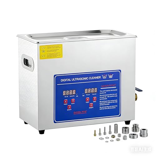 DNEPEI Limpiador ultrasónico Comercial de 6,5 L, 40 kHz, con Temporizador Digital y Calentador para Relojes, Joyas, Instrumentos y Piezas industriales. 6.5L